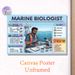 Marine Biologist Educational Painting Poster, Informative Graphic Career Guide Poster, Offers Marine Science Career Insights Suitable For Classroom_maomaolike.com