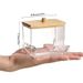 Daily Necessities Bamboo Lid Storage European Style Transparent Desktop Swab Makeup Remover Cotton Dustproof Box Home_maomaolike.com