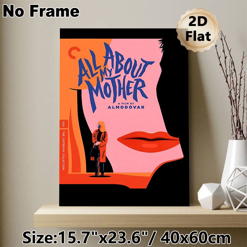 All About My Mother Themed Painting Poster, Bold Graphic Art Style Poster, Stylized Female Figure With Striking Typography, Cinematic Wall Decor Ideal_maomaolike.com