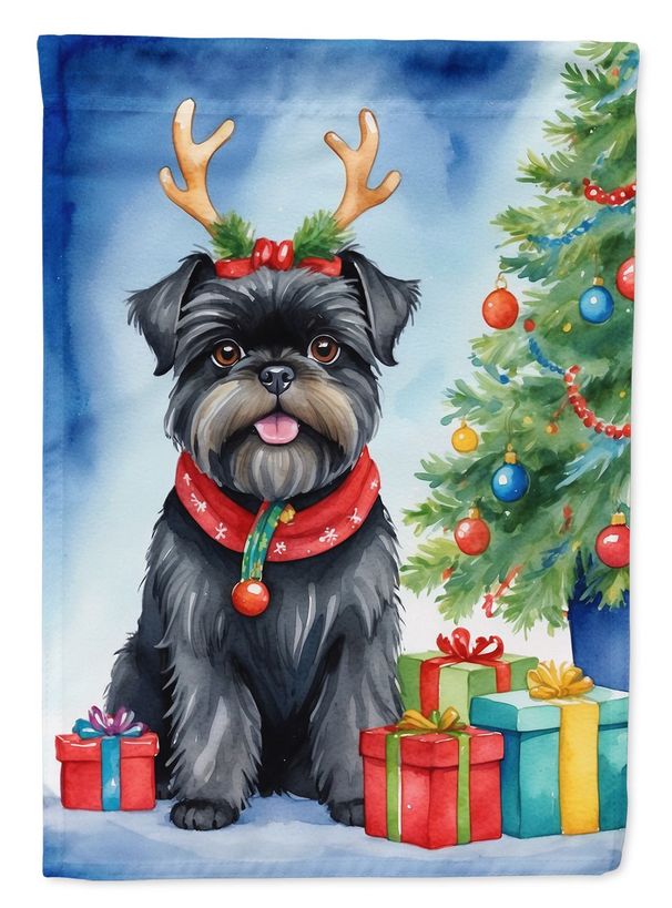 Affenpinscher Christmas Reindeer House Flag Large Porch Sleeve Pole Decorative Outside Yard Banner Artwork Wall Hanging, Polyester, House Size, Multicolor_maomaolike.com