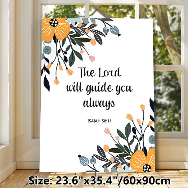 Bible Verse Painting Poster, Soft-toned Floral Framed Scripture Poster, Inspirational Religious Quote Suitable For Living Room, Bedroom And Prayer_maomaolike.com