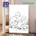 Gentle Companions With Butterfly Painting Poster, Minimalist Line Art Poster, Tender Black-and-white Scene Of Two Figures With Butterfly And Wild_maomaolike.com