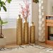 Floor Metal Vases Decorated White Metal Vases Set Of 3 Gorgeous Home Decoration Large Glazed Metal Vases 25.2in/29.33in/34.25in Height_maomaolike.com