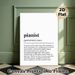 Pianist Definition Painting Poster, Minimalist Typographic Word Art Poster, Inspirational Music-themed Decor Suitable For Home Studio, Living Room And_maomaolike.com