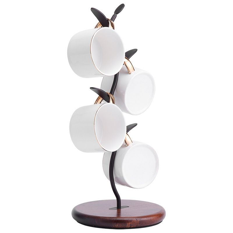 Manufacturers supply cup rack iron paint water cup rack American wooden coffee cup restaurant creative decoration_maomaolike.com