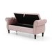 Aijia 63" Velvet Multifunctional Storage Rectangular Sofa Stool Buttons Tufted Nailhead Trimmed Solid Wood Legs With 1 Pillow,Pink_maomaolike.com