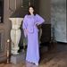 Women's Clothing Autumn New Round Neck Bat Sleeve Waist Slim Dress Suit for Women_maomaolike.com