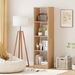 5 Tiers 4-Cube Narrow Bookshelf With 4 Anti-Tipping Kits Anti-crack Edge Sealing With Screw Hole Stickers_maomaolike.com
