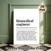 Biomedical Engineer Definition Painting Poster, Minimalist Typographic Text Poster, Professional Career-themed Decor Suitable For Office, Home_maomaolike.com