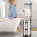 Toilet Paper Holder Stand, Black Toilet Paper Holder Stand Stainless Steel Rustproof Tissue Roll Holder Floor Stand Storage For Bathroom_maomaolike.com