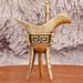 Brass Antique Three-Legged Cup Craft Ornament Ritual Goblet Wine Bottle Ancient Drama Prop Father Xin Jue_maomaolike.com