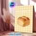 French Bread Themed Painting Poster, Warm Watercolor Style Poster, Plump Bread With Yellow Gingham Background And "Bonjour!" Text, Adds Cozy Warm_maomaolike.com