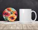 Gerbera Daisies In Watercolor Large Sandstone Coasters Pack Of 4 Absorbent Round Coasters Decor Gifts For Men Or Women, 4 In, Multicolor_maomaolike.com