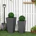 2-Pack Outdoor Planter Set, Flower Pots With Drainage Holes, Durable & Stackable Plant Pot, 22in & 18in, For Porch, Entryway, Patio, Yard, Garden, Gray_maomaolike.com