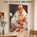 Sai Baba Devotional Painting Poster, Warm-toned Sacred Portrait Poster, Calming Spiritual Decor For Home Prayer Rooms And Meditation Spaces_maomaolike.com