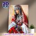 Ethnic Traditional Lady Painting Poster, Vibrant Textured Oil Painting Style Poster, Cultural Artistic Piece With Elaborate Traditional Jewelry_maomaolike.com