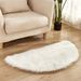 top-sale Wool Semi-Circular Carpet Long Plush American Style Floor Indoor Bedroom Living Room Solid Color Foot Mat Irregular Shap_maomaolike.com