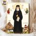 Orthodox Saint Paisios Painting Poster, Traditional Orthodox Icon Style Poster, Sacred Religious Artwork Featuring Accompanying Saints, Holy Buildings_maomaolike.com