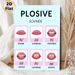 Plosive Sounds Painting Poster, Soft-colored Cartoon Lip Illustration Poster, Clear Guide For English Pronunciation Learning, Ideal For Language_maomaolike.com