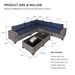 7-Piece Outdoor Patio Furniture Sets, All-Weather Wicker Rattan Sectional Sofa, Modern Two Glass Coffee Table And Washable Seat Cushion(Grey Blue)_maomaolike.com