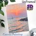 Sunset Seascape With Sailboats Painting Poster, Soft-hued Impressionist Coastal Scene Poster, Calming Ocean View Ideal For Living Room, Bedroom Or_maomaolike.com