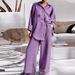 Women's Clothing nine quarter sleeve shirt loose pants two piece suit_maomaolike.com