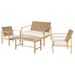 4 Pieces Metal Patio Furniture Set, Hand-Made Drawstring Outdoor Patio Conversation Sets Outside Loveseat With Soft Cushion For Garden, Backyard, Porch, Poolside_maomaolike.com