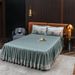 European Style Satin Jacquard Four-Piece Skirt Bedspread Duvet Cover 1.5m 2m M Double Bed Bedding Set_maomaolike.com
