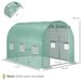 Outsunny 9.8' X 6.6' X 6.6' Plastic Greenhouse Cover Replacement, Heavy Duty Waterproof Tarp For Hoop House, Sheeting With 6 Windows, Door & Reinforcement Grid, Green_maomaolike.com