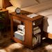 Bamboo Folding Edge Table With Movable Storage, Foldable Tabletop Suitable For Beds And Sofas, Saving Space, Multiple Storage Spaces, Natural Texture_maomaolike.com