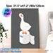 Goose On Toilet Paper Painting Poster, Cute Minimalist Whimsical White Goose Standing On Toilet Roll Poster, Adds Playful Quirky Touch, Ideal For_maomaolike.com