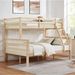Twin Over Full Bunk Bed With Thick Posts,Wooden Bunk Bed With High Guardrail And Ladder For Kids, Teens, Dorm Rooms, And Guest Rooms,No Box Spring Needed,Natural_maomaolike.com
