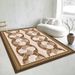 Living Room Rug Large Size Gorgeous Gold Frame Design Bedroom Rug Plush Thickened Machine Washable Thickened Underlay Interior Decorative Rug_maomaolike.com