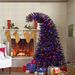 6FT Artificial Fir Bent Top Halloween Christmas Tree, Xmas Tree Bendable Grinch Style Christmas Tree Holiday Decoration W/1,080 Lush Branch Tips, 300 LED Lights X-mas Halloween Style_maomaolike.com