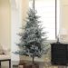 7.5ft Nordic Pine Artificial Christmas Tree With 1218 Snow Flocked Tips, Foldable Metal Stand, Easy Assembly, Hinged Xmas Tree For Home Office Holiday_maomaolike.com