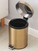 Modern 5L Stainless Steel Champagne Silent Hotel Bathroom Dust Bin And Kitchen Household Metal Waterproof Garbage Can_maomaolike.com