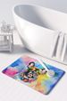 French Bulldog Hippie Dawg Memory Foam Kitchen Mat Machine Washable Anti-Fatigue Mat Cushion Comfort Bath Mat Or Kitchen Rug_maomaolike.com