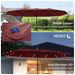 Garden Parasol 14.4ft Double-Sided Sun Umbrella With Base, Patio Parasol With LED Solar Lights, Wine Red_maomaolike.com