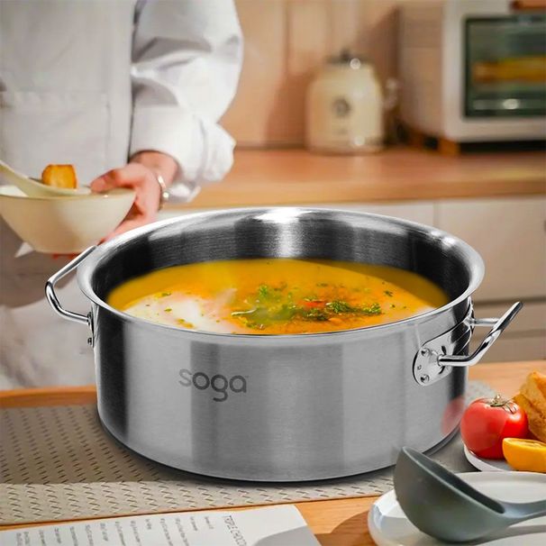 SOGA Stock Pot 23L Top Grade Thick Stainless Steel Stockpot 18/10_maomaolike.com