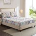 Mandala Flower Art Polyester Skin Friendly Bed Mattress Protector Fitted Sheet_maomaolike.com