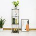 Korean Black 4-Tier Heavy Duty Stainless Steel Storage Shelving Unit, 100lbs/shelf (49"H X 14.9"W X 13.7"D) For Indoor/Outdoor Organization , Modular Rack, Extremely Durabl_maomaolike.com