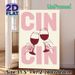 Cheers Themed Painting Poster, Minimalist Retro Style Poster, Hands Clinking Wine Glasses With "CIN CIN" Text, Brings Warm Festive Atmosphere Ideal_maomaolike.com
