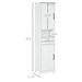 Modern Bathroom Cabinet, Narrow Storage Cabinet With Open Shelf, Drawer, Recessed Doors And Adjustable Shelves, White_maomaolike.com