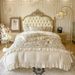 Nordic French Boho French-style Vintage Winter Thickened Milk Four-piece Set, Princess-style Double-sided Plush Lace_maomaolike.com