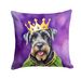 Giant Schnauzer King Of Mardi Gras Throw Pillow Machine Washable, Indoor Outdoor Decorative Pillow For Couch, Bed Or Patio, 14Hx14W_maomaolike.com