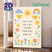 Blessing Text & Cute Nature Elements Painting Poster, Soft Pastel Cartoon Style Poster, Warm Heartening Decor Ideal For Living Room, Bedroom Wall_maomaolike.com