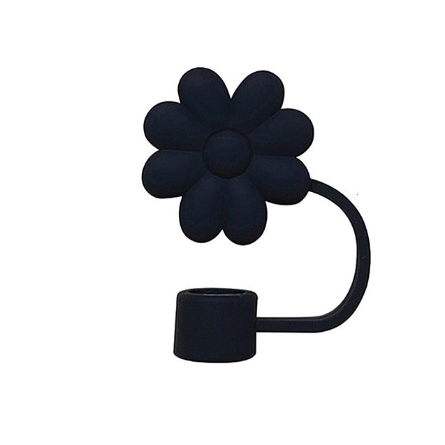 Flower straw cover solid color soft silicone silicone straw cap hot sale food grade silicone dust cap anti-fouling cover_maomaolike.com