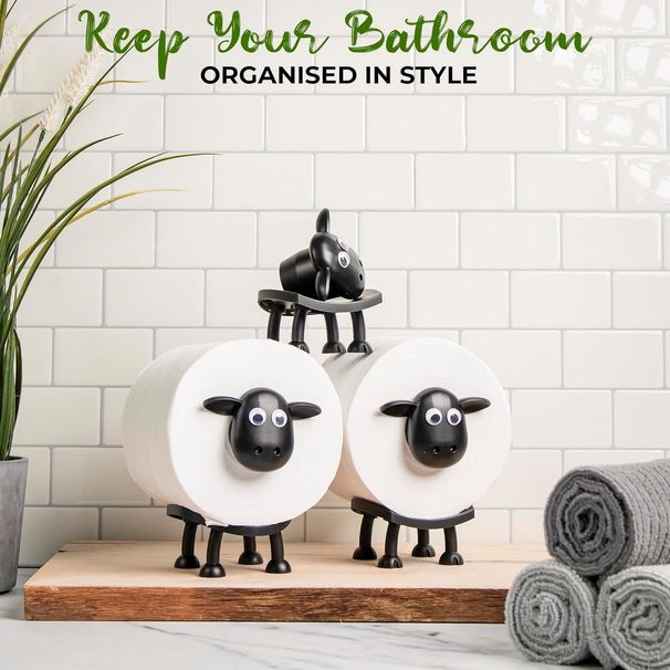 1Pc Cute Sheep Toilet Paper Holder, Perfect Home Decor, Ideal Gift For New Year, Christmas Or Halloween_maomaolike.com