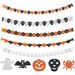 Pack Of 5 Halloween Garland Banner, Featuring Spider, Ghost, Bat And Skull Patterns, Scary Decor For All Saints And Carnival Parties_maomaolike.com