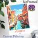 Venice Canal Themed Painting Poster, Vibrant Flat-style Colorful Waterway With Boats & Mediterranean Buildings Poster, Brings Warm Travel-inspired_maomaolike.com